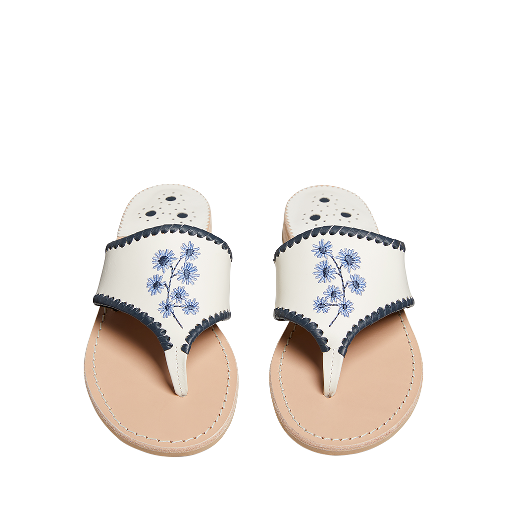 Embroidered Daisy Sandal - Click Image to Close