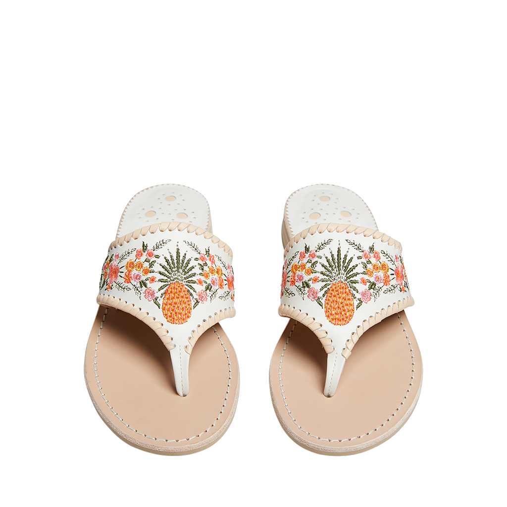 Embroidered Pineapple Sandal