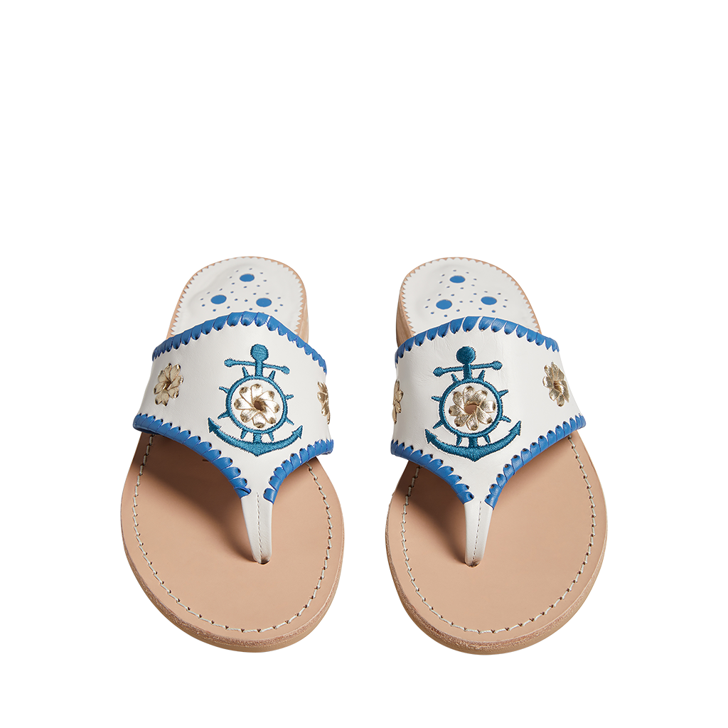 Anchor Rondelle Embroidered Sandal - Click Image to Close