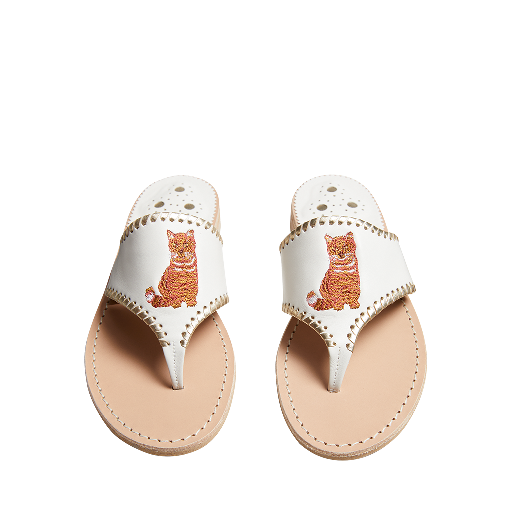 Tabby Cat Embroidered Sandal