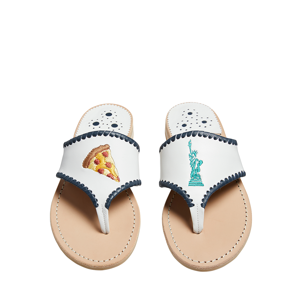 Embroidered New York City Sandal - Click Image to Close